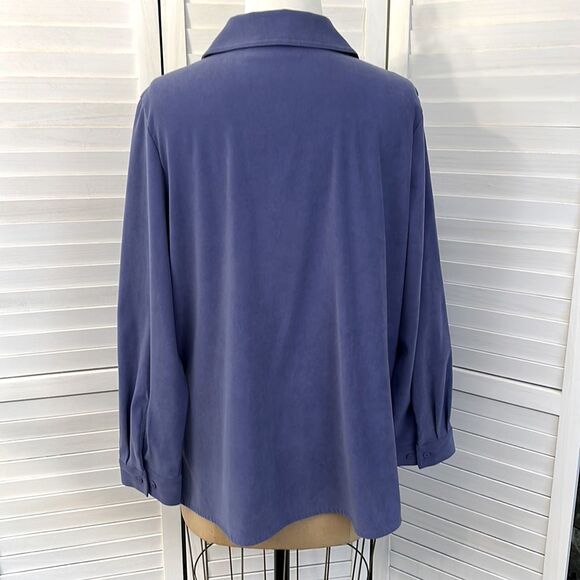 Croft & Barrow Shacket Size 1X Jacket Faux Suede Stretch Purple - Picture 6 of 13